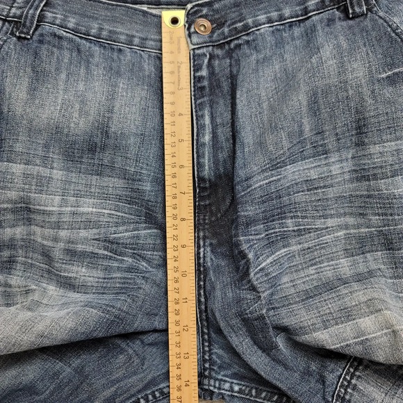 Rocawear Shorts Mens 42 Blue Denim Baggy 90s Y2k Hip Hop Distressed Casual Skate - Picture 14 of 15